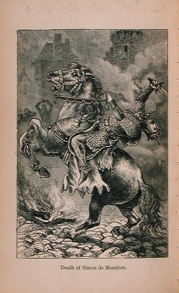 Muerte de Simón de Montfort (1150-1218) ilustración de la Historia de Francia de Little Arthur: Desde los primeros tiempos hasta la caída del Segundo Imperio, publicada en 1899 de Lady M. Chalcott